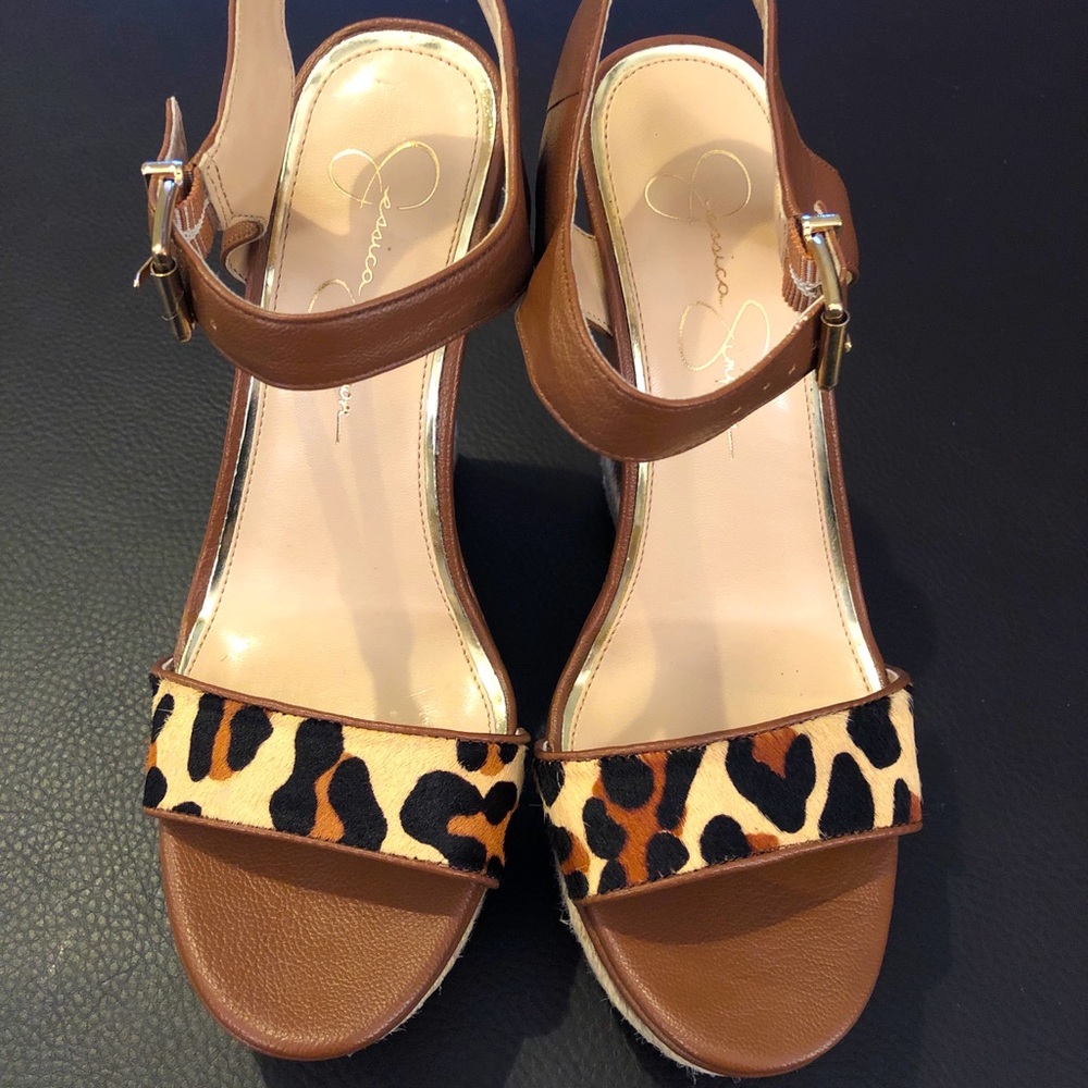 Jessica Simpson Ashella Slingback With 6” Wedge Heel.  Size 9.   NWOB.
